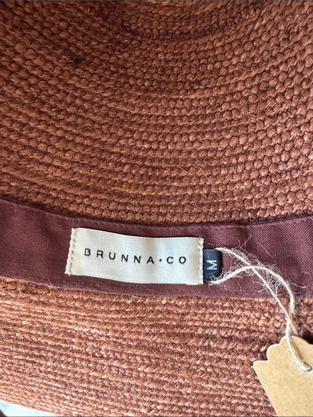 Women’s jute straw Hat - Burnt Sienna size medium - Picture 4 of 8